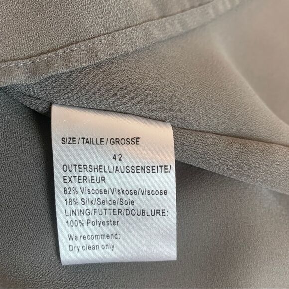 Sand Copenhagen Rose floral textured velvet short sleeved shift dress gray Sz 42 - Picture 7 of 10